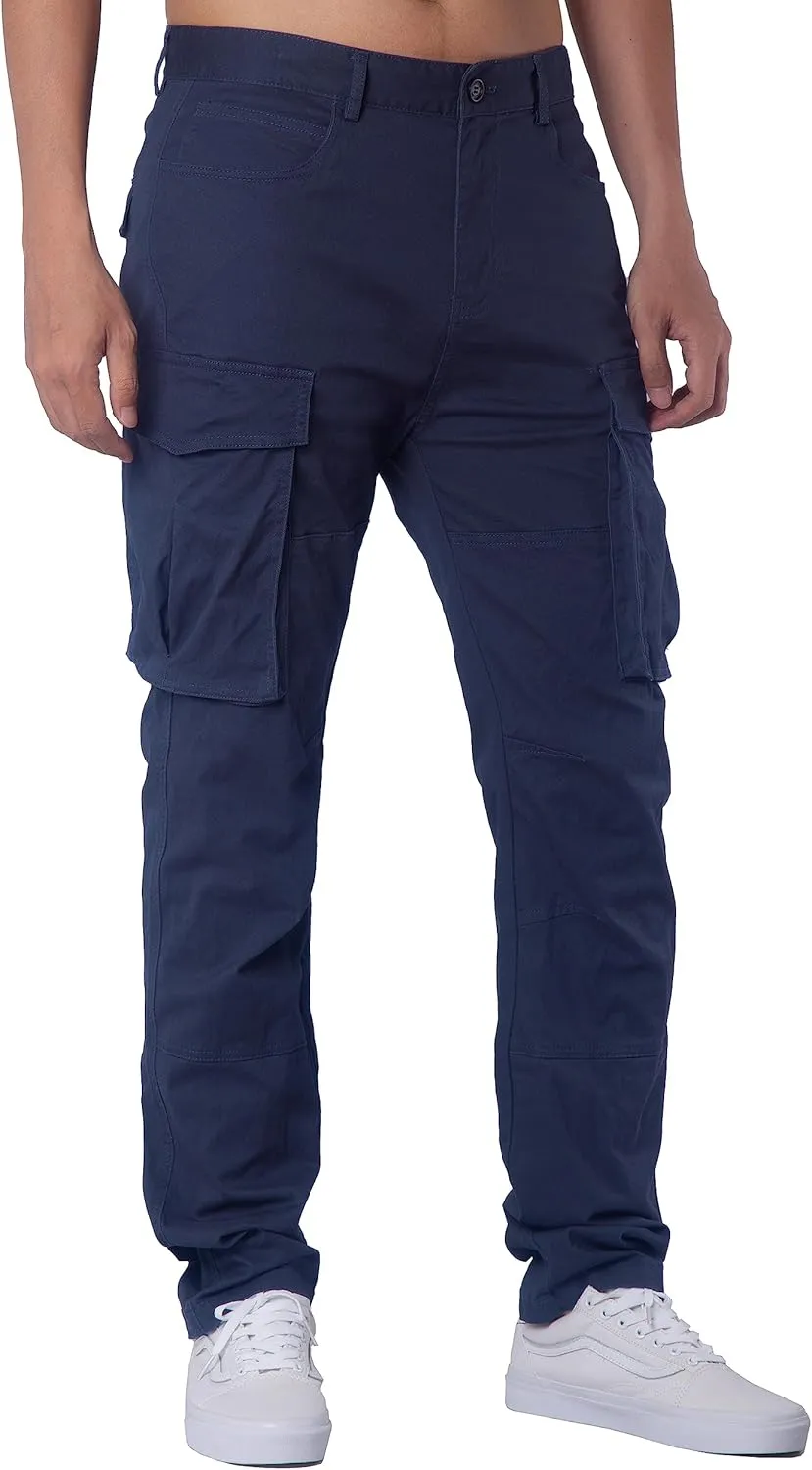ITALYMORN Black Cargo Pants for Men Slim fit Khaki Work Pants with Pockets