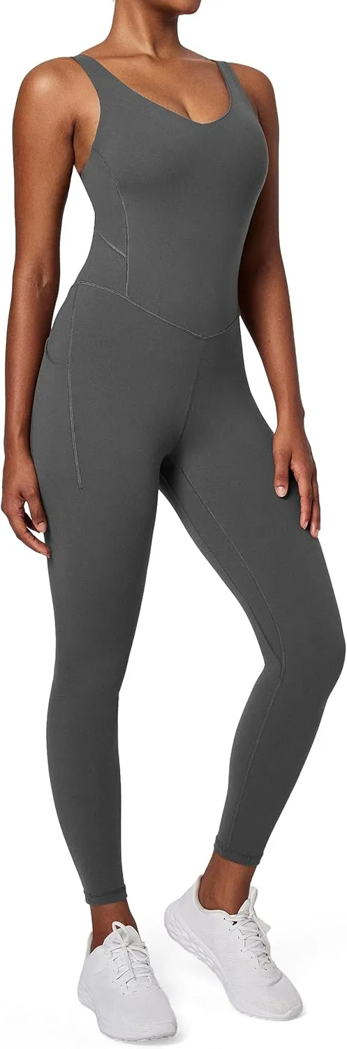 IUGA One Piece Jumpsuits for Women Tummy Control Athletic Romper Workout Bodycon Jumpsuit With Built-in Bras