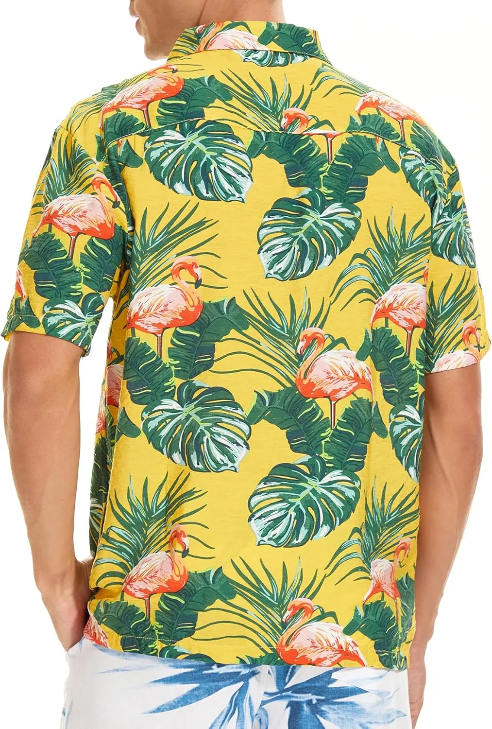 Janmid Mens Floral Hawaiian Shirts Short Sleeve Button Down Beach Shirts