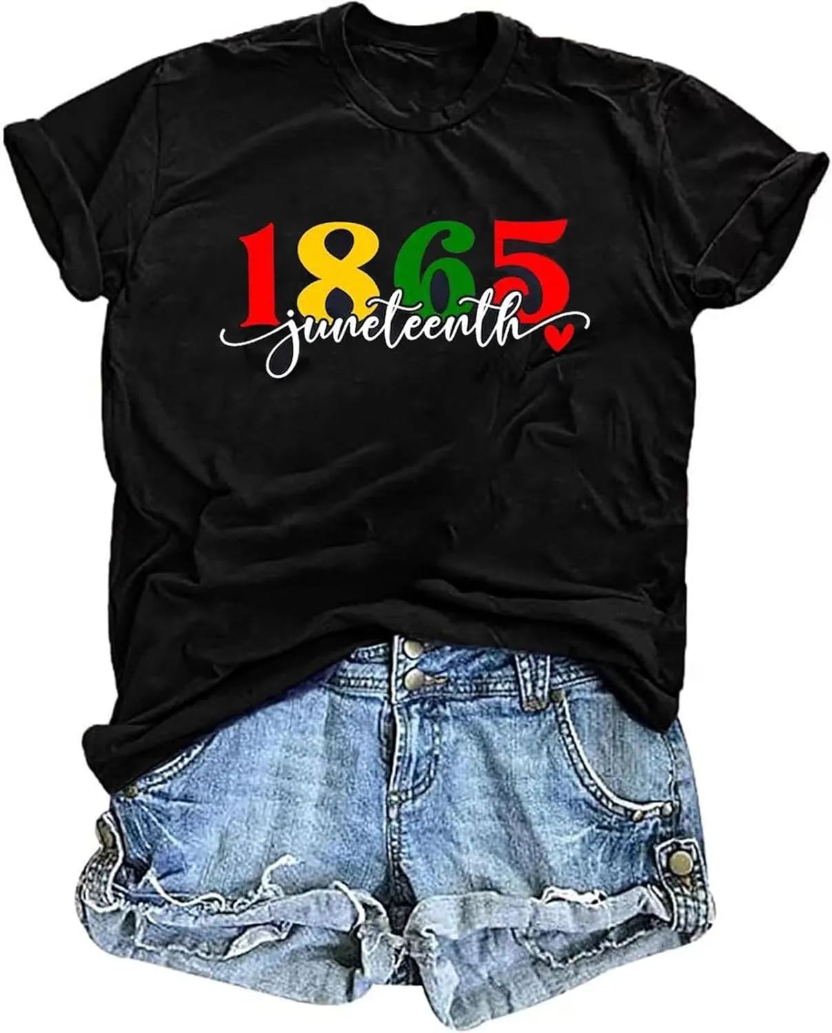 Juneteenth Shirts Women Black History Shirts 1865 Tops Graphic African American Tees Freedom Shirts Summer T-Shirt