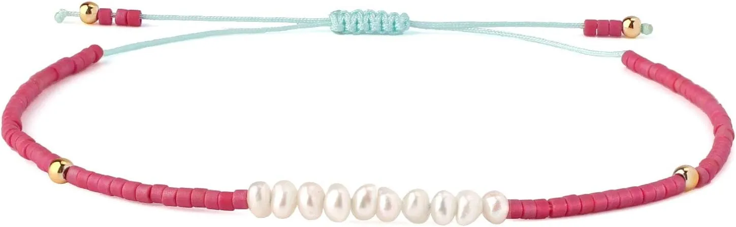 KELITCH Womens Pearl Bracelets Friendship Bracelet Handmade Miyuki Beads Charm Bracelet Holiday Gift