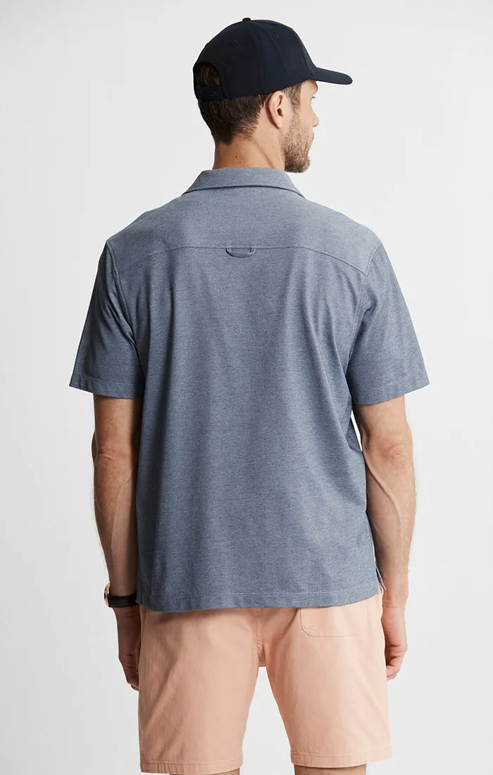 Knit Oxford Short Sleeve Camp Shirt