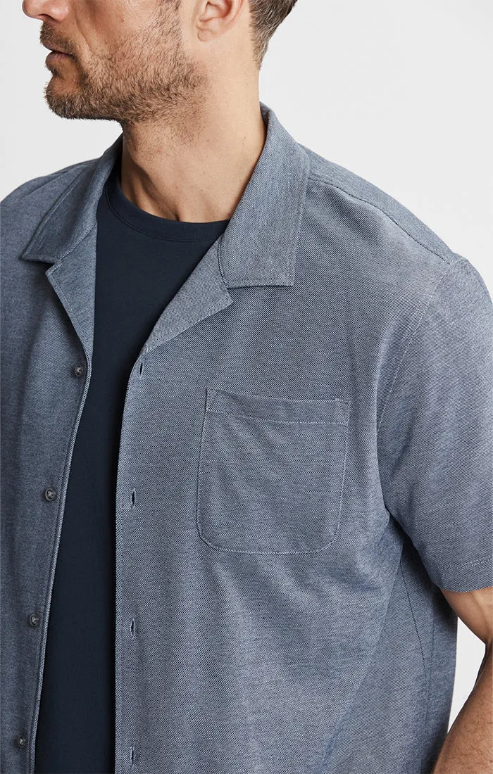 Knit Oxford Short Sleeve Camp Shirt