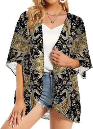 KYKU Summer Kimonos for Women Casual Hawaiian Tropical Floral Tops