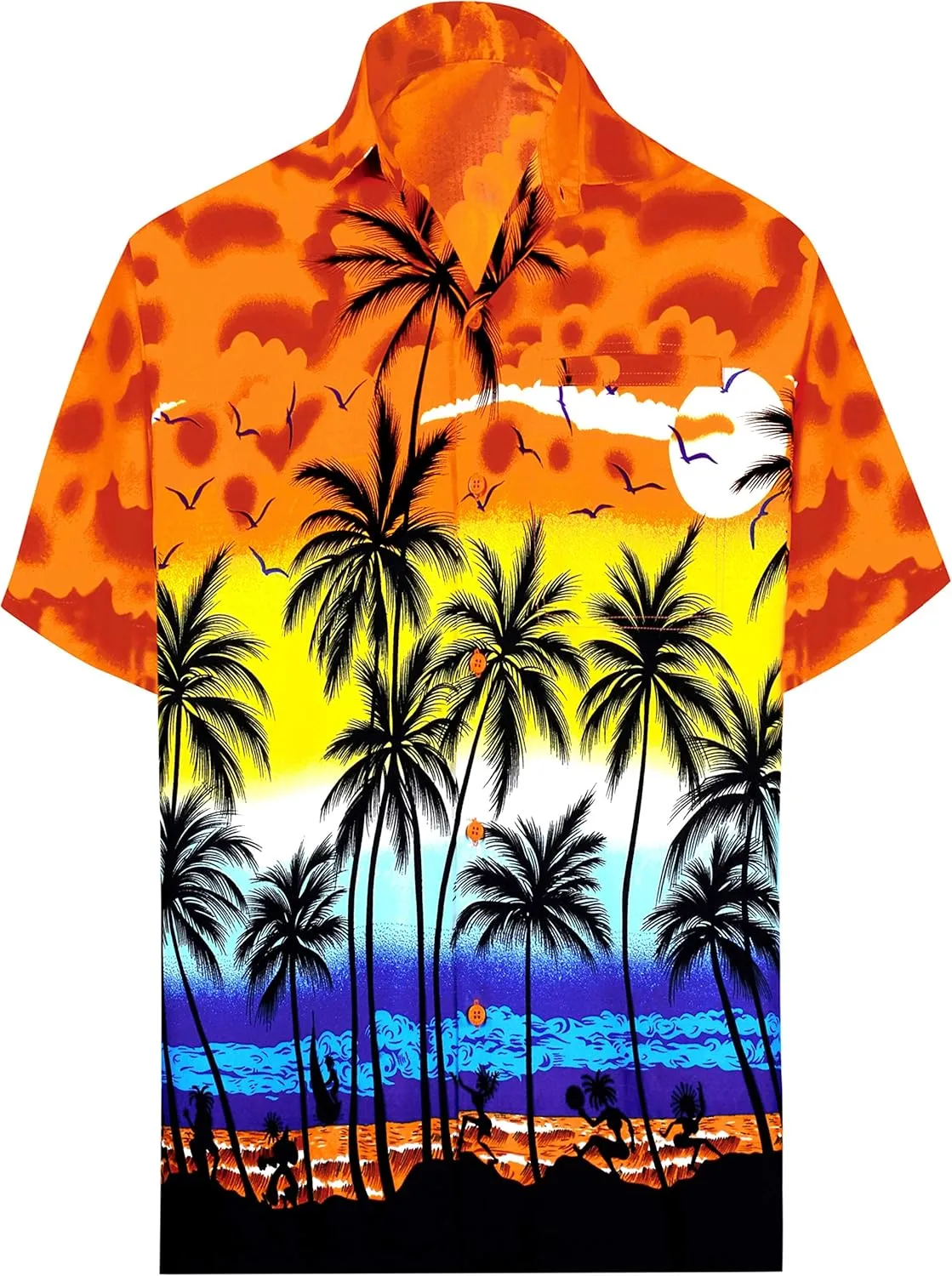 LA LEELA Men's Hawaiian Shirts Short Sleeve Button Down Shirt Mens Casual Shirts Vacation Tropical Shirts for Men Funny