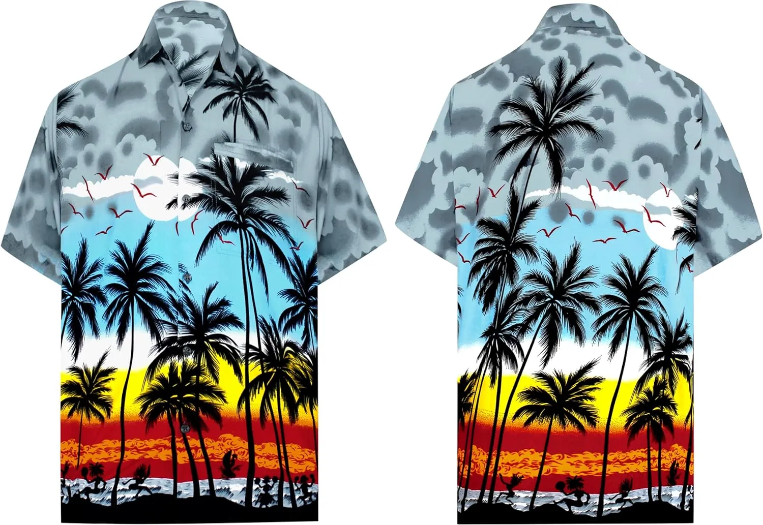 LA LEELA Men's Hawaiian Shirts Short Sleeve Button Down Shirt Mens Casual Shirts Vacation Tropical Shirts for Men Funny