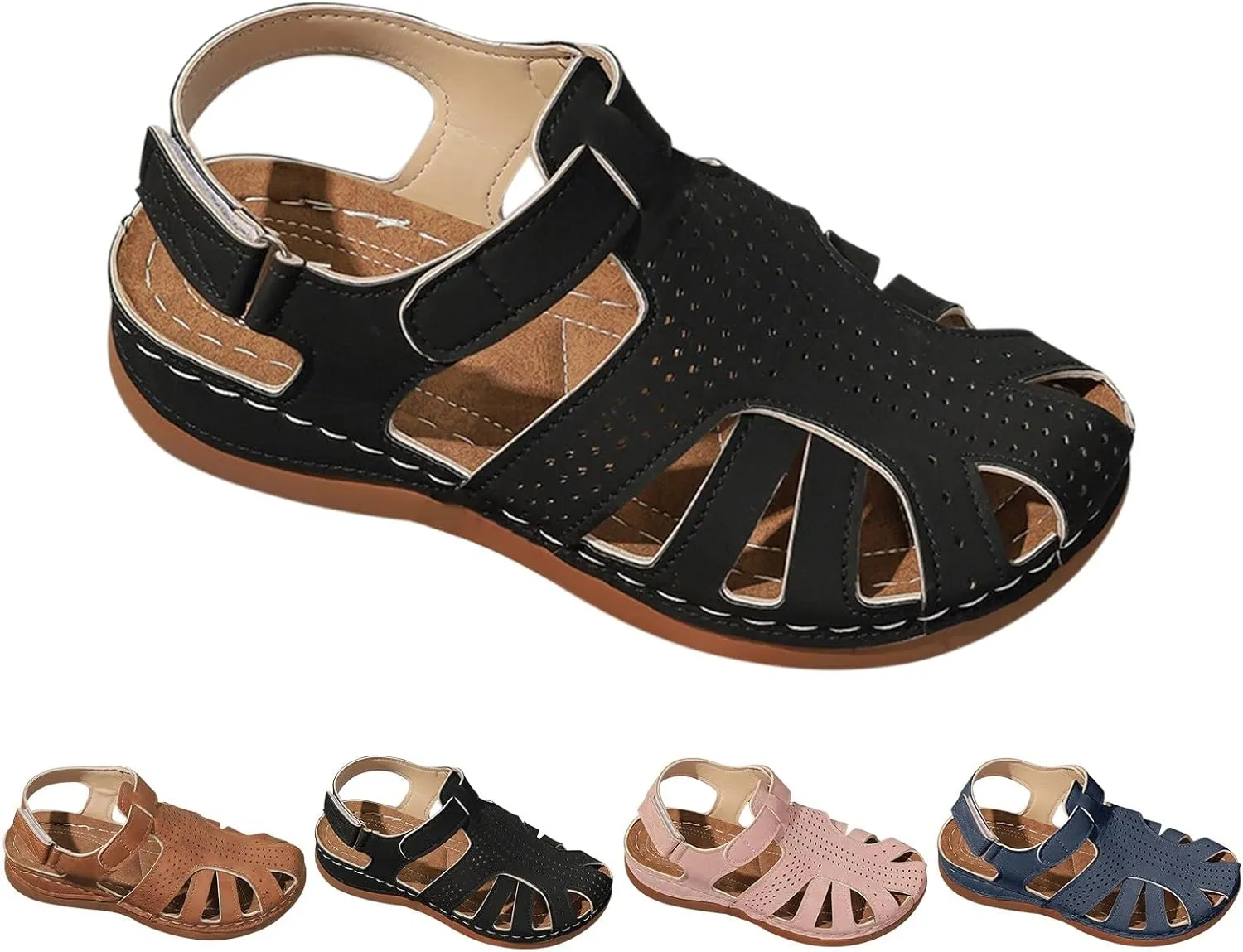 Ladies Large Size Casual Female Slope With New Sandals Female Round Head Hollow Summer Package Head Womens Wedge