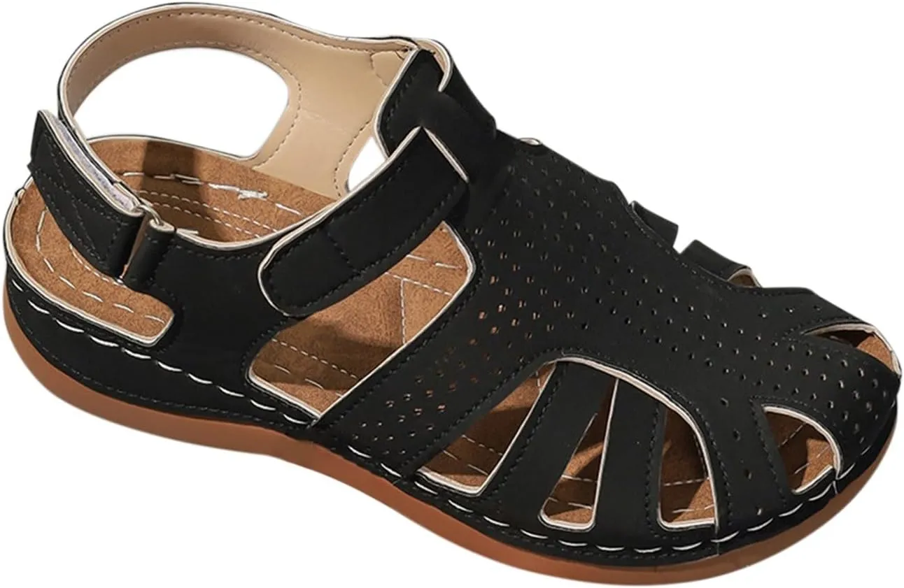 Ladies Large Size Casual Female Slope With New Sandals Female Round Head Hollow Summer Package Head Womens Wedge
