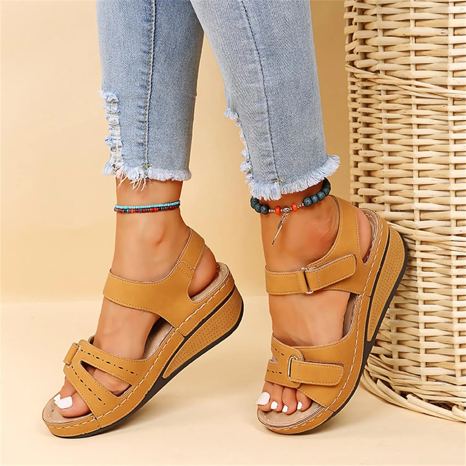 Ladmiple Orthopedic Sandals For Women Plantar Fasciitis Arch Heel Support Dressy Casual Summer Slip On Orthotic Flip Flops