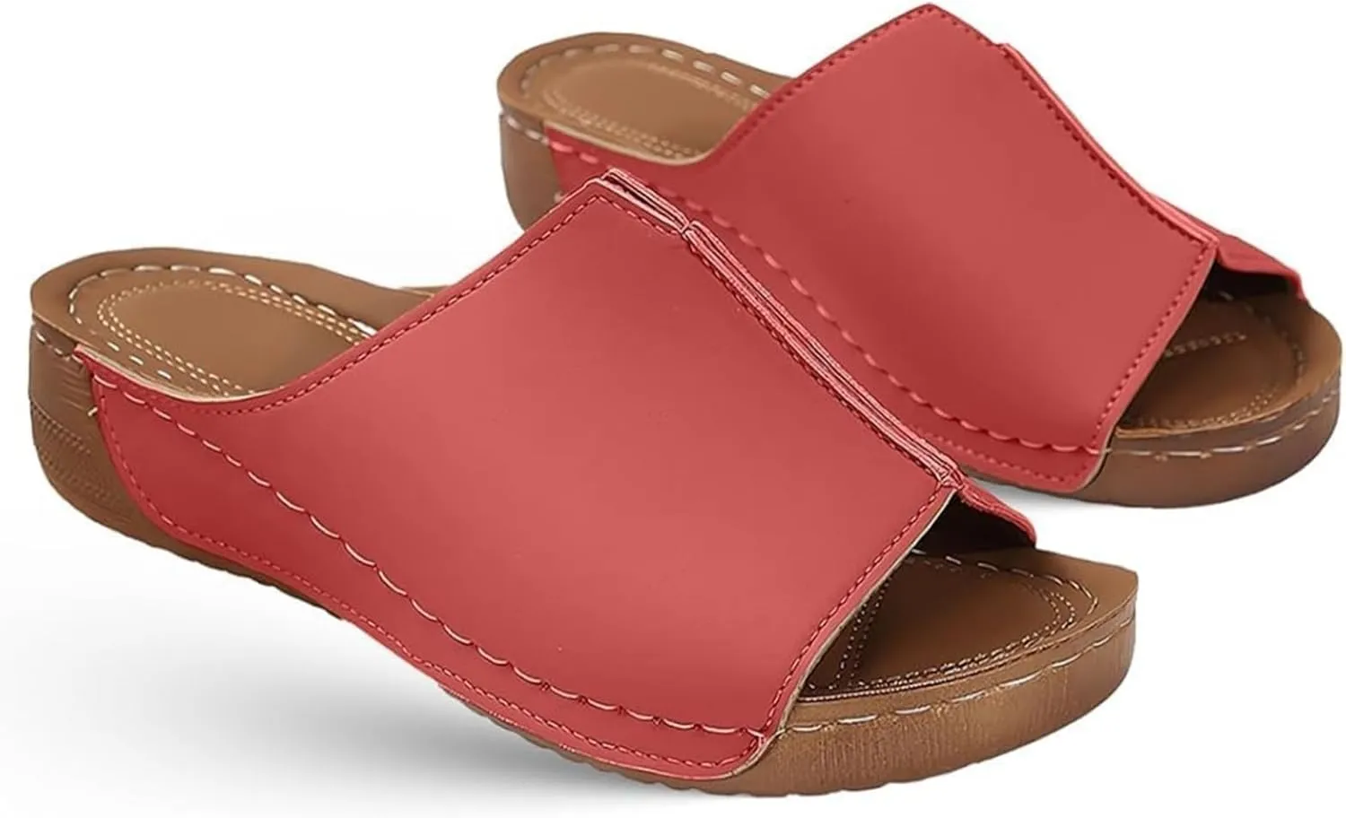 Ladmiple Womens Sandals Comfortable Dressy Wedge Heel Orthopedic Slippers Arch Support Slides Summer Orthotic Flip Flops