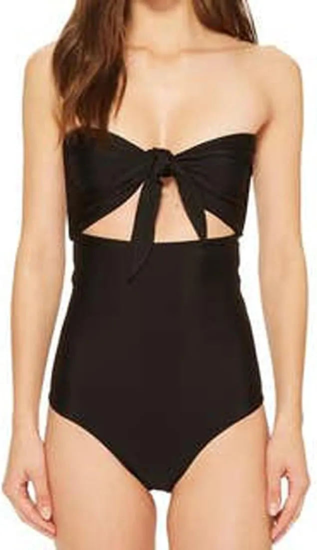Lana Tie-Front One-Piece Swimsuit, Black, X-Small