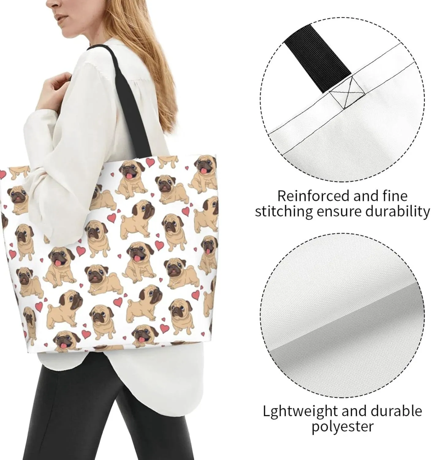 Large Tote Bag For Women Casual Shoulder Bag Handbag Waterproof Crossbody Handbags Reusable For Beach Travel Grocery Shopping