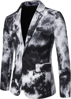 LCMTWX Blazers for Men Mens Open Slim Fit One Button Contrast Color Suit Jacket Mens Pants and Jacket Camouflage Suit