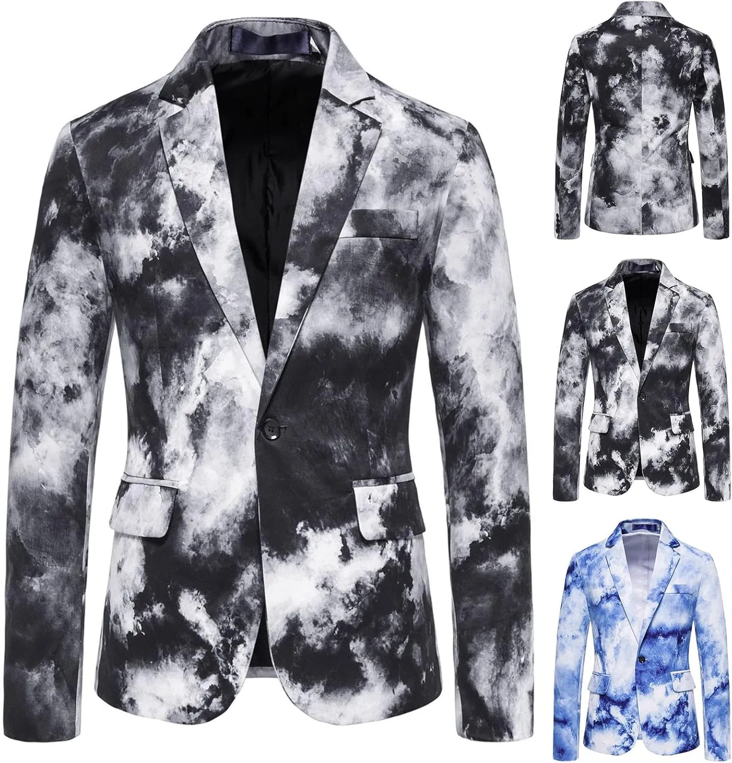 LCMTWX Blazers for Men Men's Winter Jacket Coats Casual Striped Printing Jacket Light Business One-button Ski Racing Suit