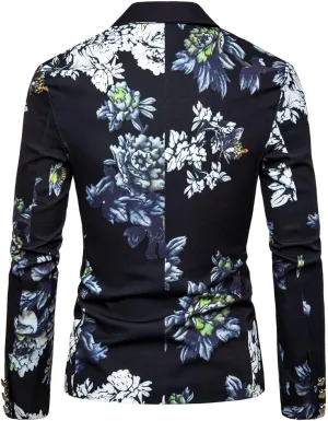 LCMTWX Blazers for Men Suit Tops Men's Wedding Stylish Casual Print Business Party Outwear Coat Christmas Vacation Suit