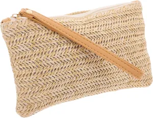 LIFKOME Summer Straw Clutch Purse for Women Beach Handbag Lightweight and Stylish Straw Handbag for Vacation and Casual Use for Phone and Essentials