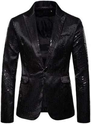Lightweight Stretch Sports Coats Anti-stain Blazer Mens Suit Slim Fit One Button Solid Tuxedo Acket Business Suits