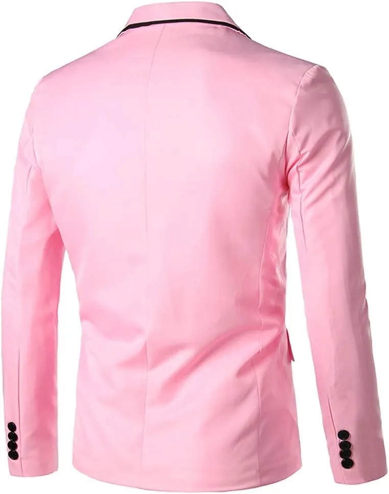 Lightweight Stretch Sports Coats Anti-stain Blazer Mens Suit Slim Fit One Button Solid Tuxedo Acket Business Suits