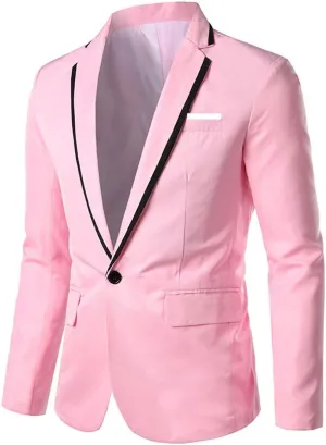 Lightweight Stretch Sports Coats Anti-stain Blazer Mens Suit Slim Fit One Button Solid Tuxedo Acket Business Suits