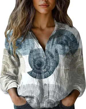 Linen Shirts for Women Fashion Down Shirts Casual Tops Long Sleeve Blouse Oversized Shirts for Women Oversized Shirt