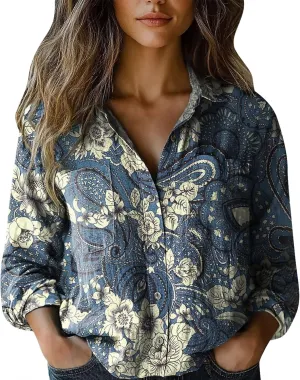 Linen Shirts for Women Fashion Down Shirts Casual Tops Long Sleeve Blouse Oversized Shirts for Women Oversized Shirt
