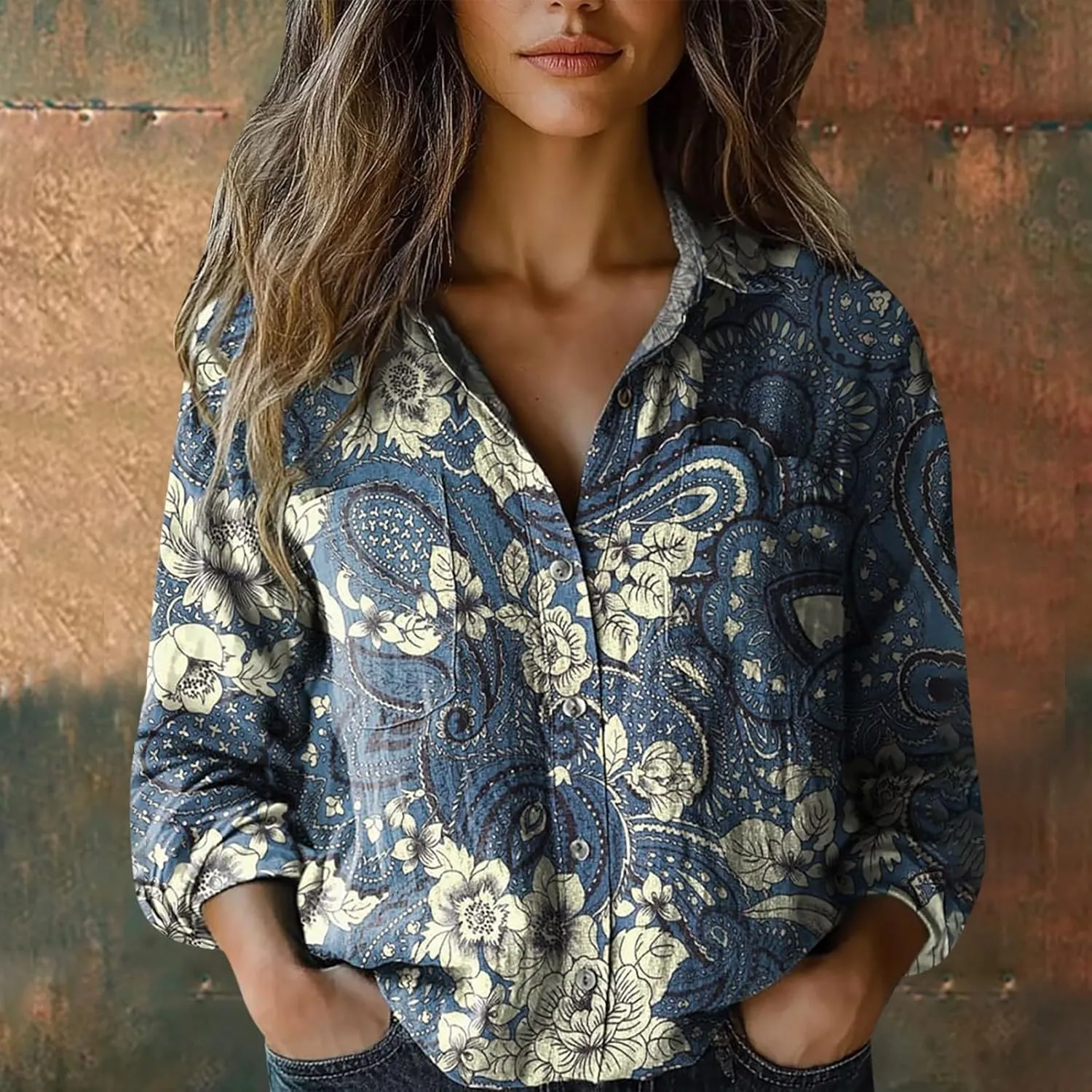 Linen Shirts for Women Fashion Down Shirts Casual Tops Long Sleeve Blouse Oversized Shirts for Women Oversized Shirt