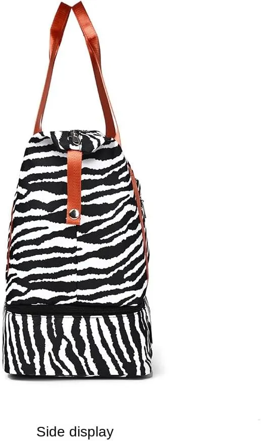 Loizziuy Travel Duffle Bag Waterproof Weekender Carry On Tote Bags for Women, Men & Unisex, Zebra Print