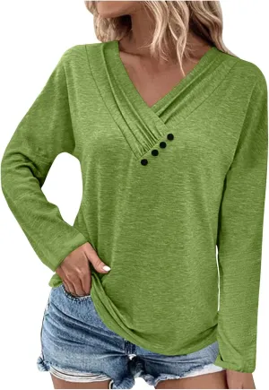 Long Sleeve Shirts for Women Womens Blouses Casual Fall Hippie Shirts Cute Tops Floral Tunics Tops Crew Neck Shirts