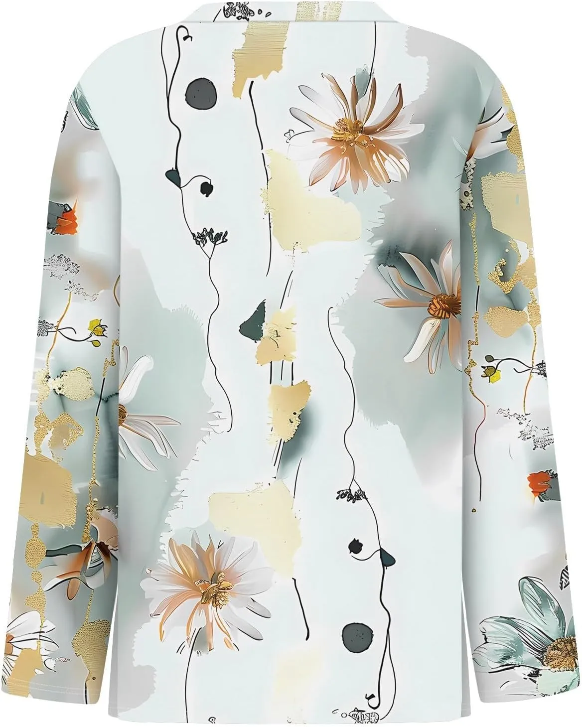 Long Sleeve Shirts for Women - Womens T Shirts Long Sleeve Crew Neck Shirts Basic Tee Sort Comfy Floral Printed Tops