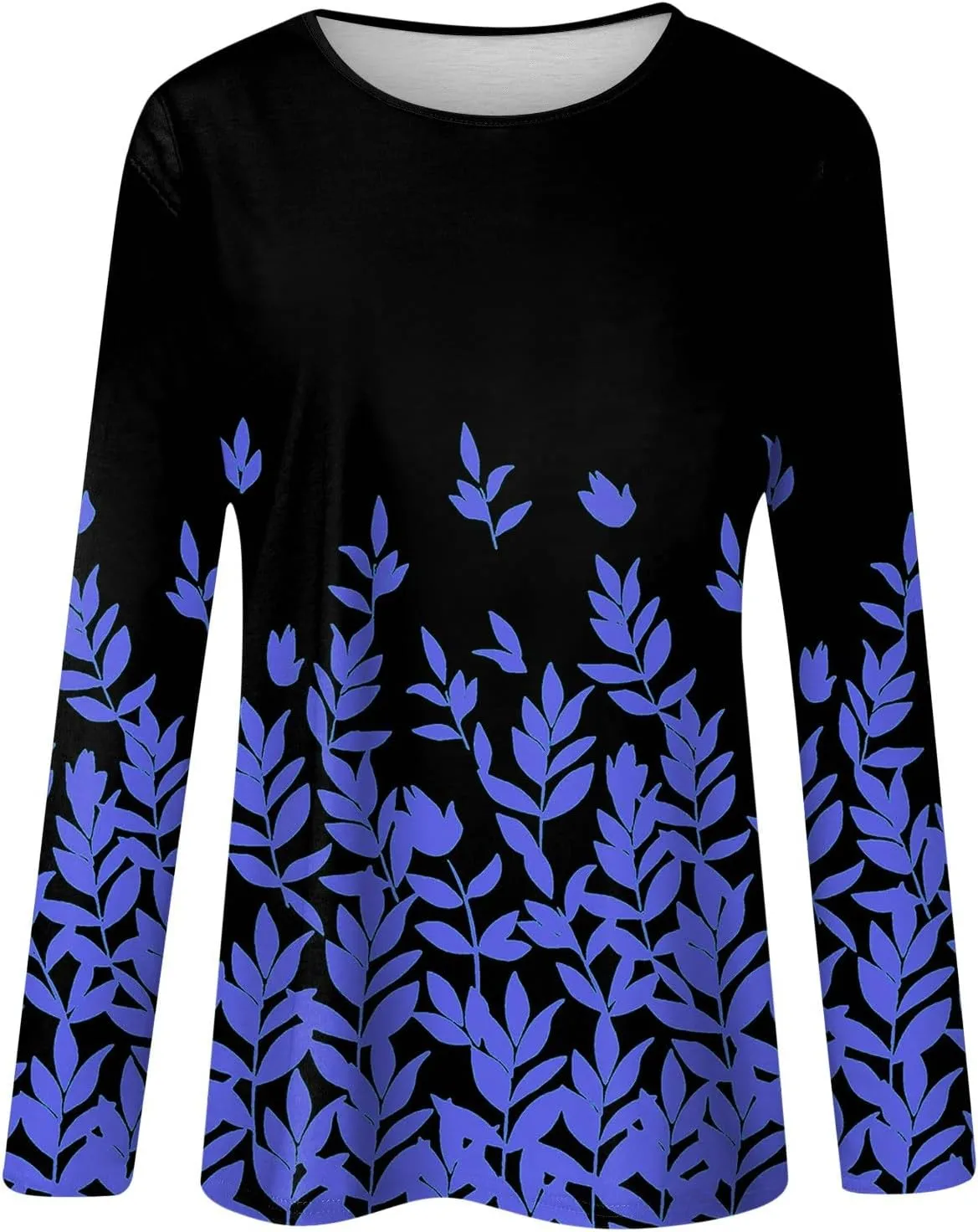Long Sleeve Shirts for Women - Womens T Shirts Long Sleeve Crew Neck Shirts Basic Tee Sort Comfy Printed Tops Blouse