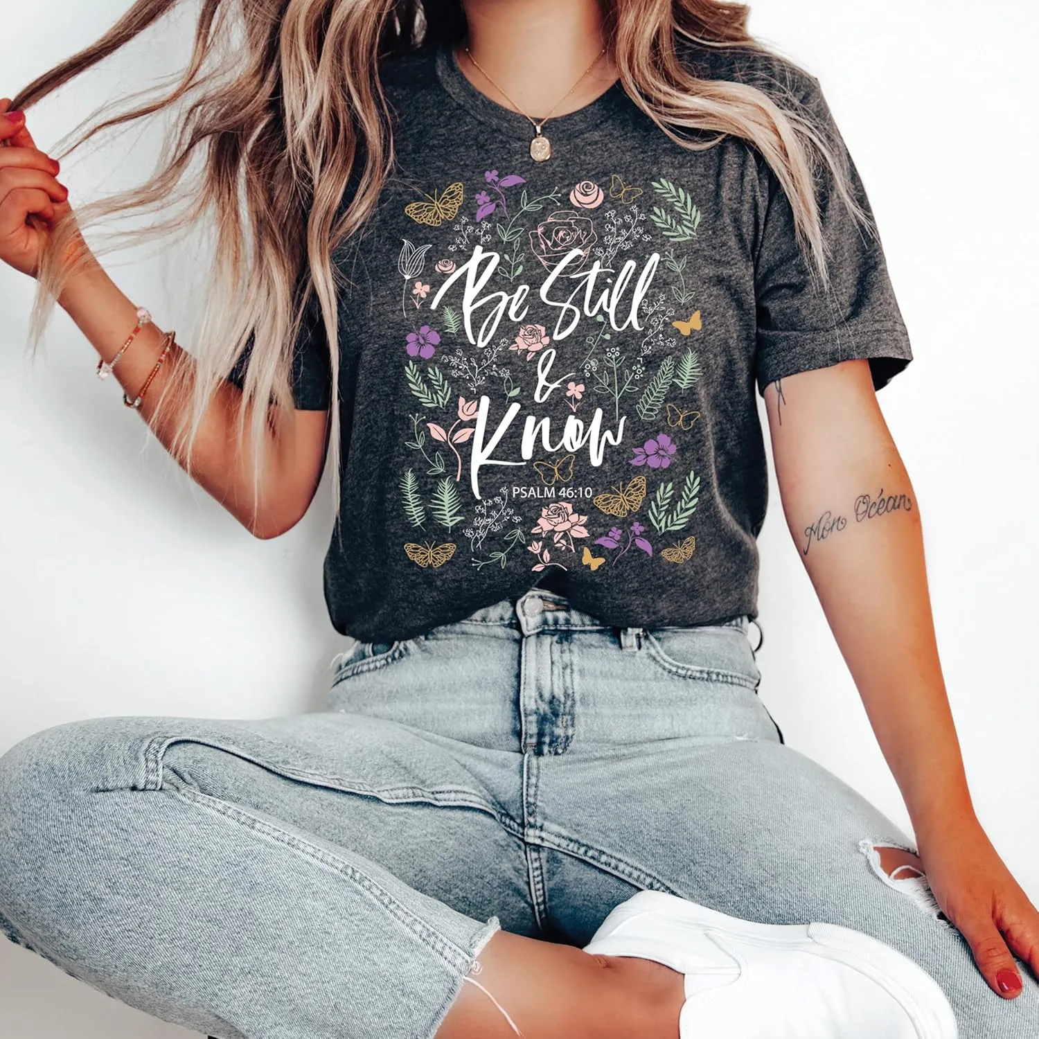 Love in Faith | Be Still Christian Shirts | Faith Shirts for Women | Christian T-Shirts for Women | Faith-Based Apparel