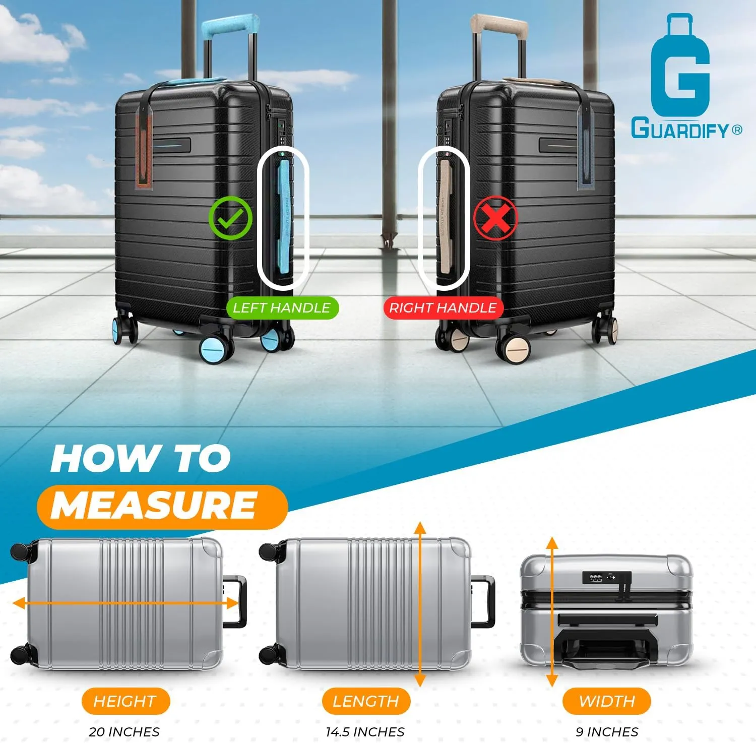 Luggage Covers for Suitcase Tsa Approved, 20" Clear Luggage Protector Suitcase Cover|Sturdy Transparent & PVC Waterproof Travel Luggage Sleeve|Carry On Luggage Plastic Cover in 1 Perfect Fit