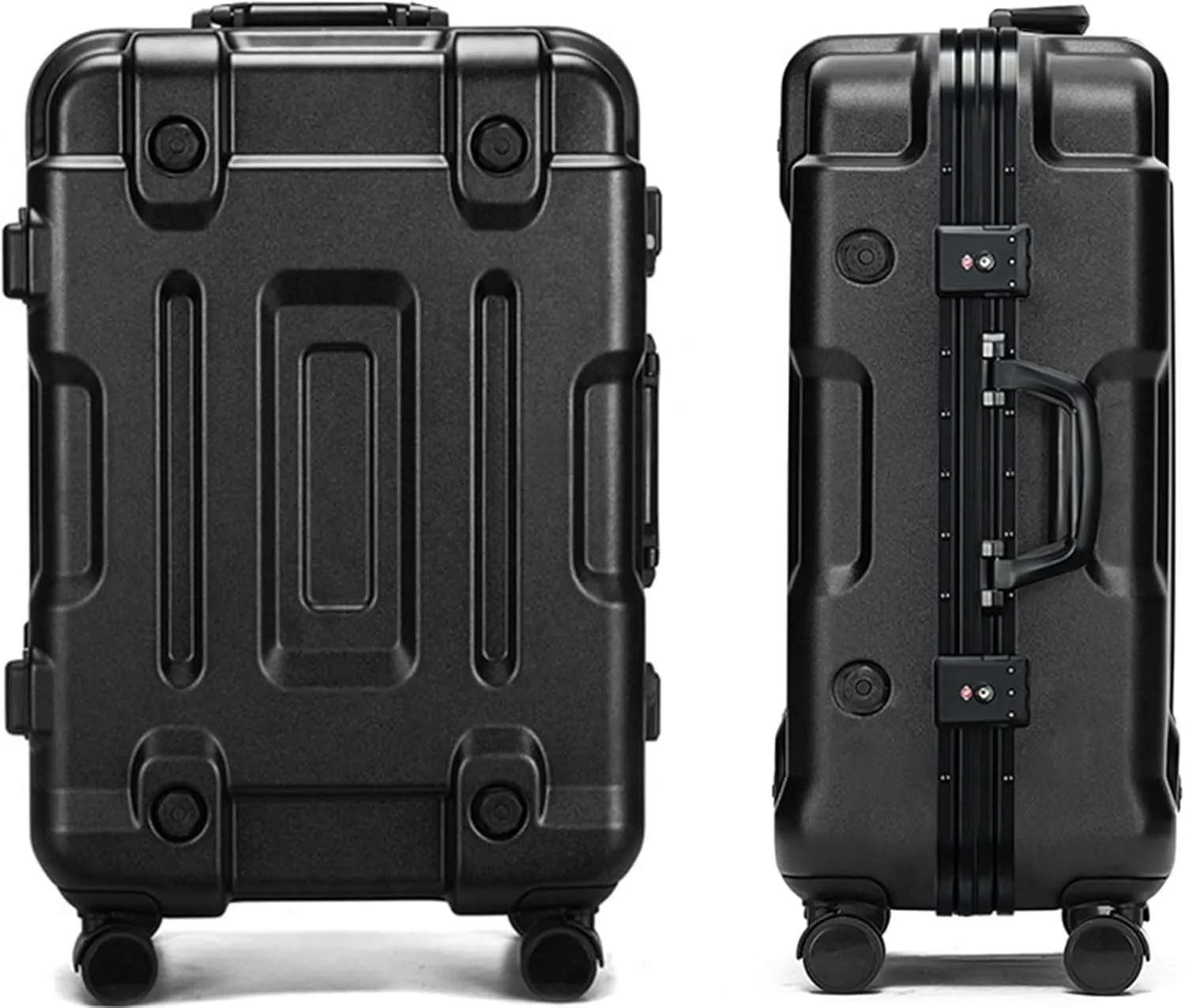 Luggage Travel Suitcase with Spinner Wheels,Silent Suitcase Boarding Suitcase Various Sizes Suitcases/Backpack- Black Aluminum Frame||20