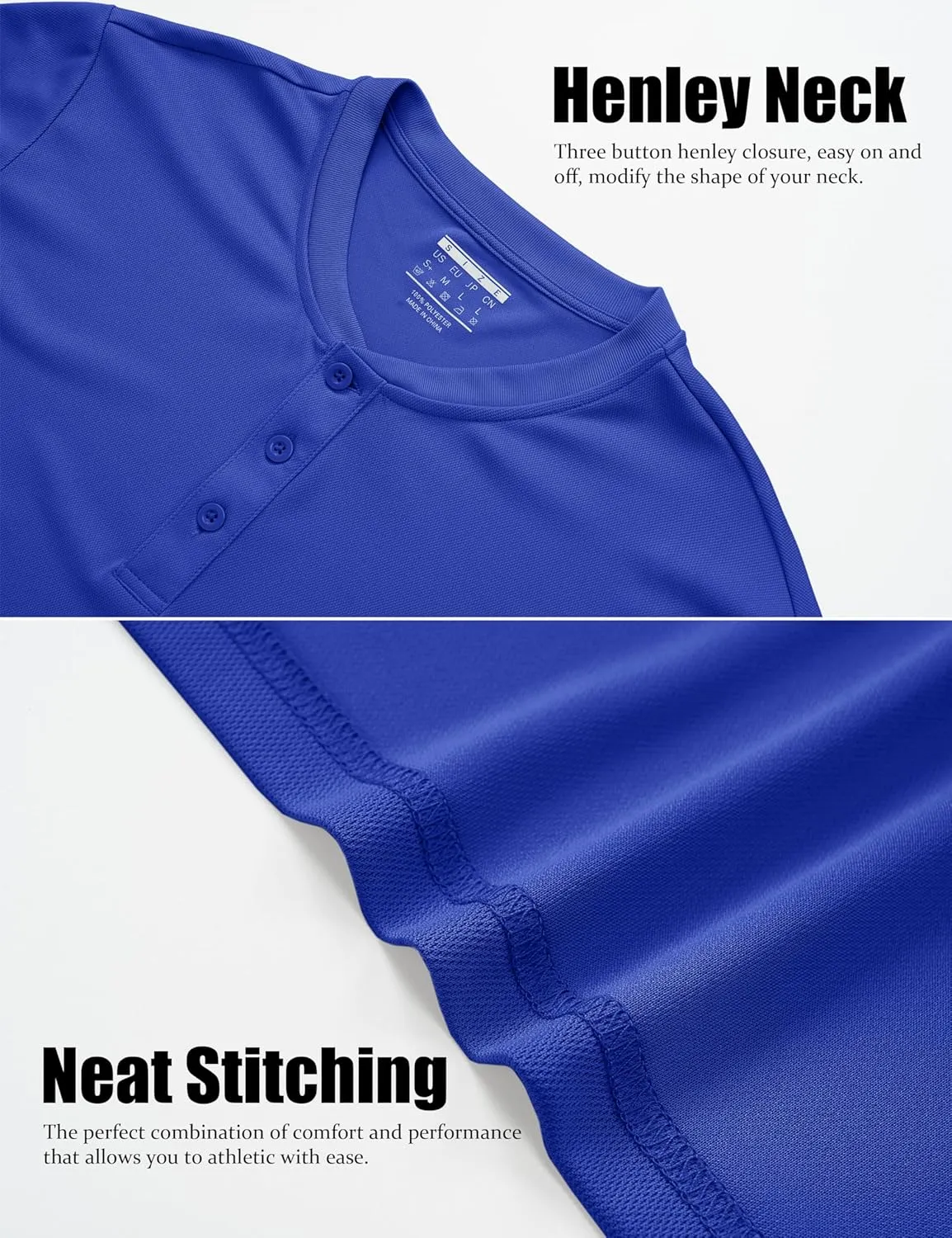 MAGCOMSEN Men's Henley Shirts Short Sleeve Casual Collarless Shirt Quick Dry Summer T-Shirts Golf Workout Tops
