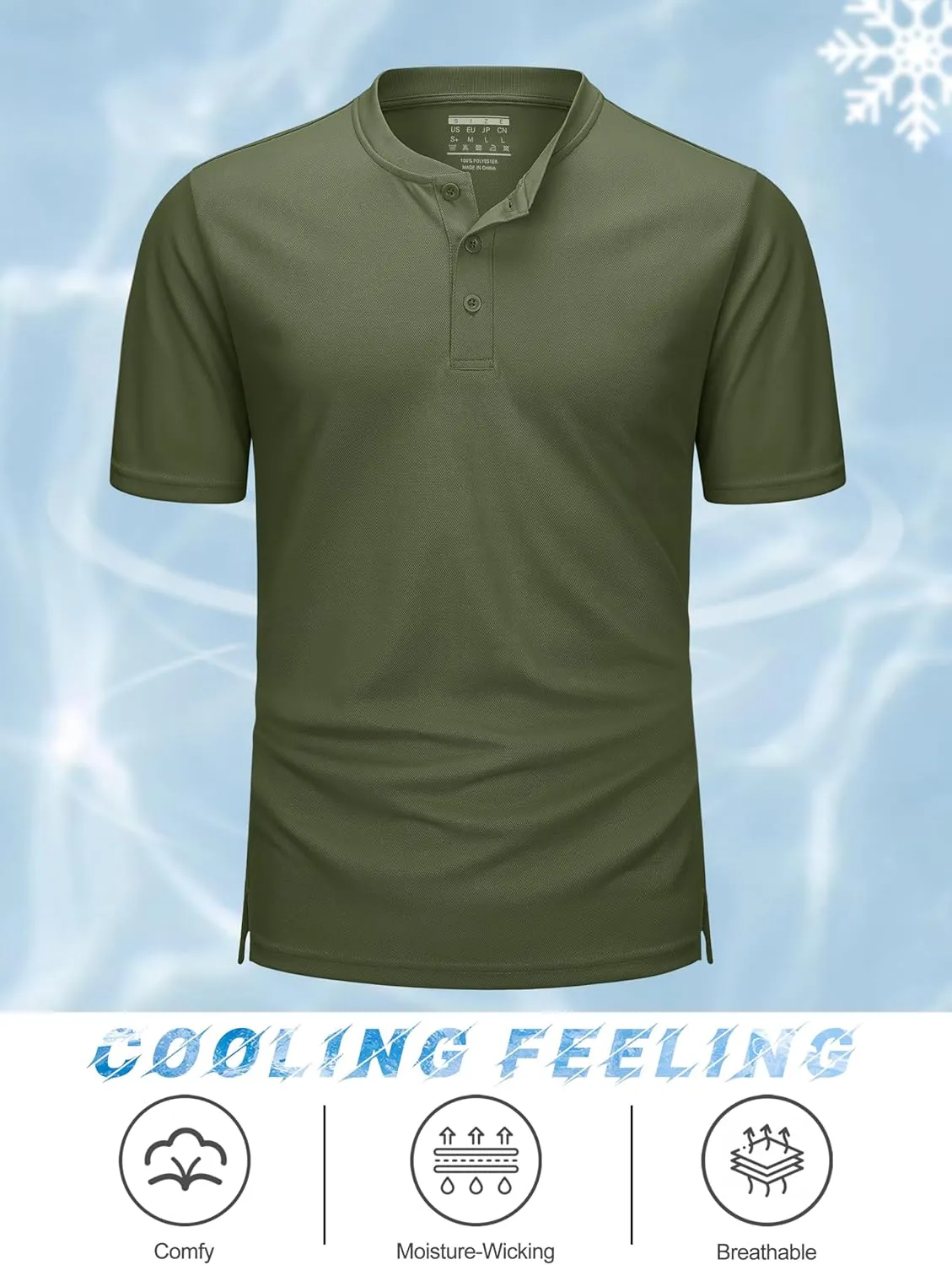 MAGCOMSEN Men's Henley Shirts Short Sleeve Casual Collarless Shirt Quick Dry Summer T-Shirts Golf Workout Tops