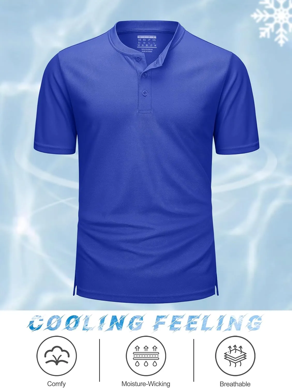 MAGCOMSEN Men's Henley Shirts Short Sleeve Casual Collarless Shirt Quick Dry Summer T-Shirts Golf Workout Tops