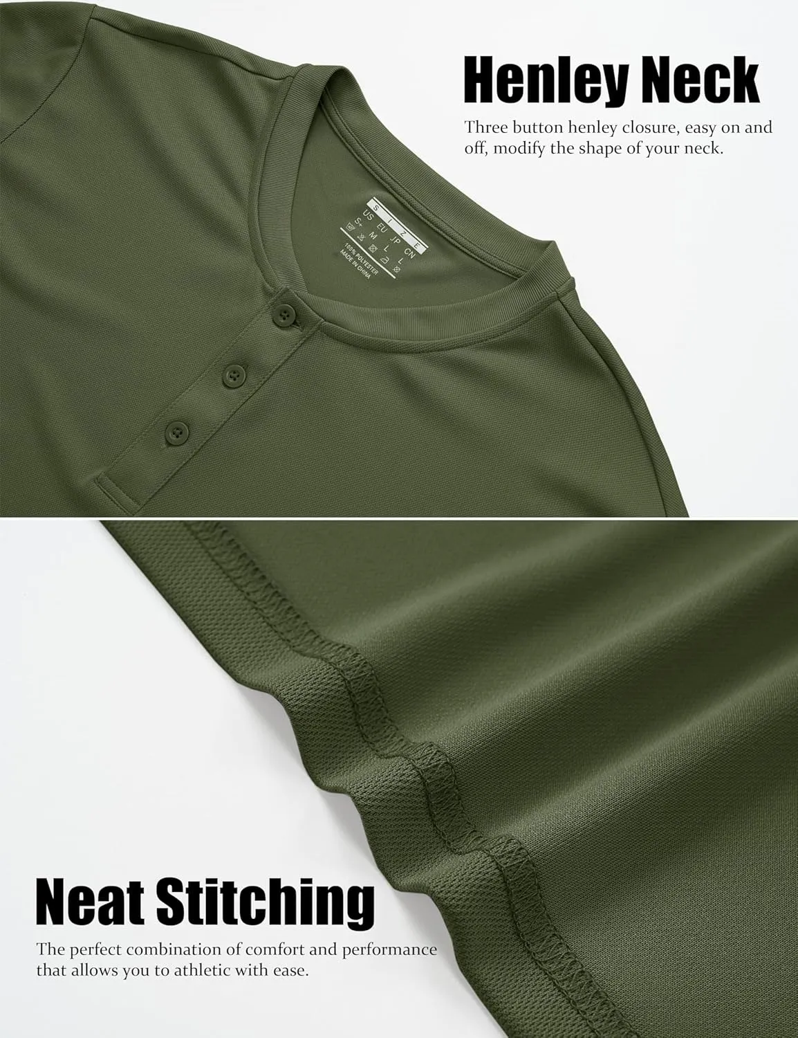 MAGCOMSEN Men's Henley Shirts Short Sleeve Casual Collarless Shirt Quick Dry Summer T-Shirts Golf Workout Tops