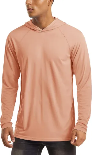 MAGCOMSEN Men's Hooded UPF 50  Sun Protection T Shirts Long Sleeve Athletic Fishing Shirts Rash Guards