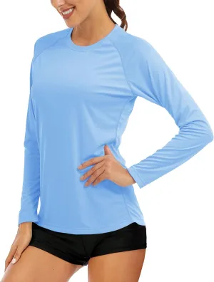 MAGCOMSEN Women's Long Sleeve Shirts UPF 50  Sun Protection Shirts for Hiking Fishing Workout Rash Guard