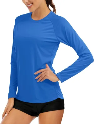 MAGCOMSEN Women's Long Sleeve Shirts UPF 50  Sun Protection Shirts for Hiking Fishing Workout Rash Guard