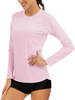 MAGCOMSEN Women's Long Sleeve Shirts UPF 50  Sun Protection Shirts for Hiking Fishing Workout Rash Guard