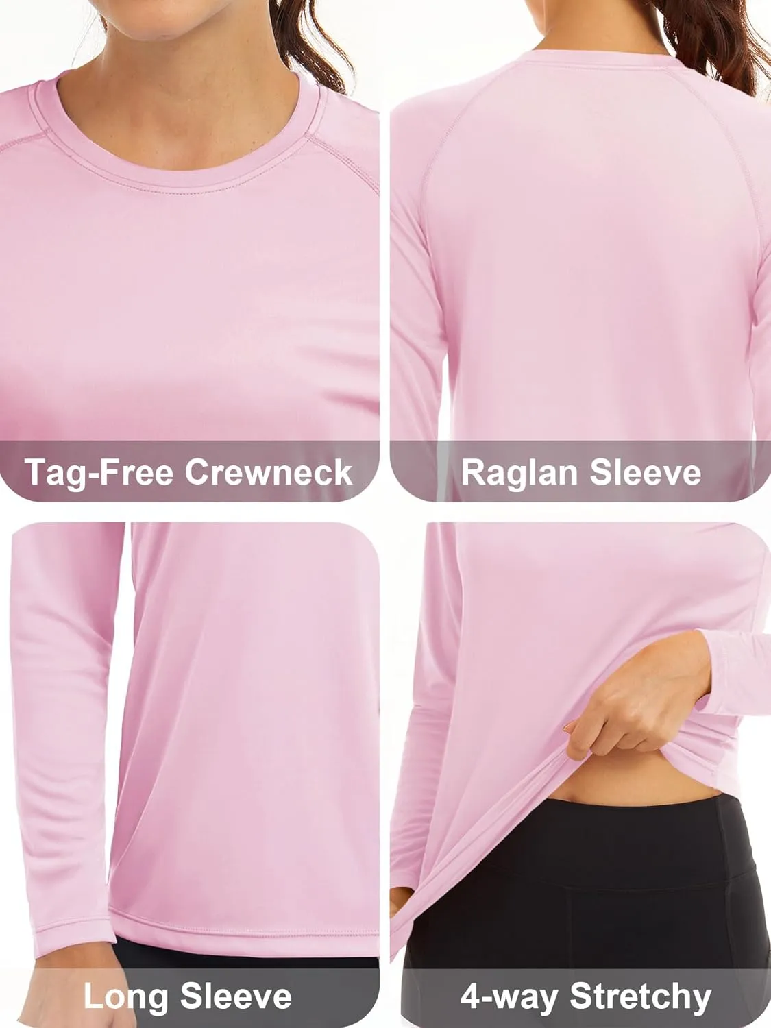 MAGCOMSEN Women's Long Sleeve Shirts UPF 50  Sun Protection Shirts for Hiking Fishing Workout Rash Guard