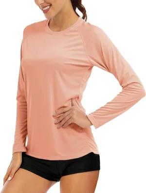 MAGCOMSEN Women's Long Sleeve Shirts UPF 50  Sun Protection Shirts for Hiking Fishing Workout Rash Guard