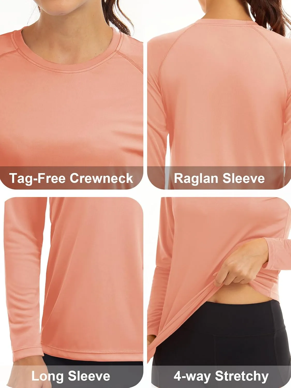 MAGCOMSEN Women's Long Sleeve Shirts UPF 50  Sun Protection Shirts for Hiking Fishing Workout Rash Guard