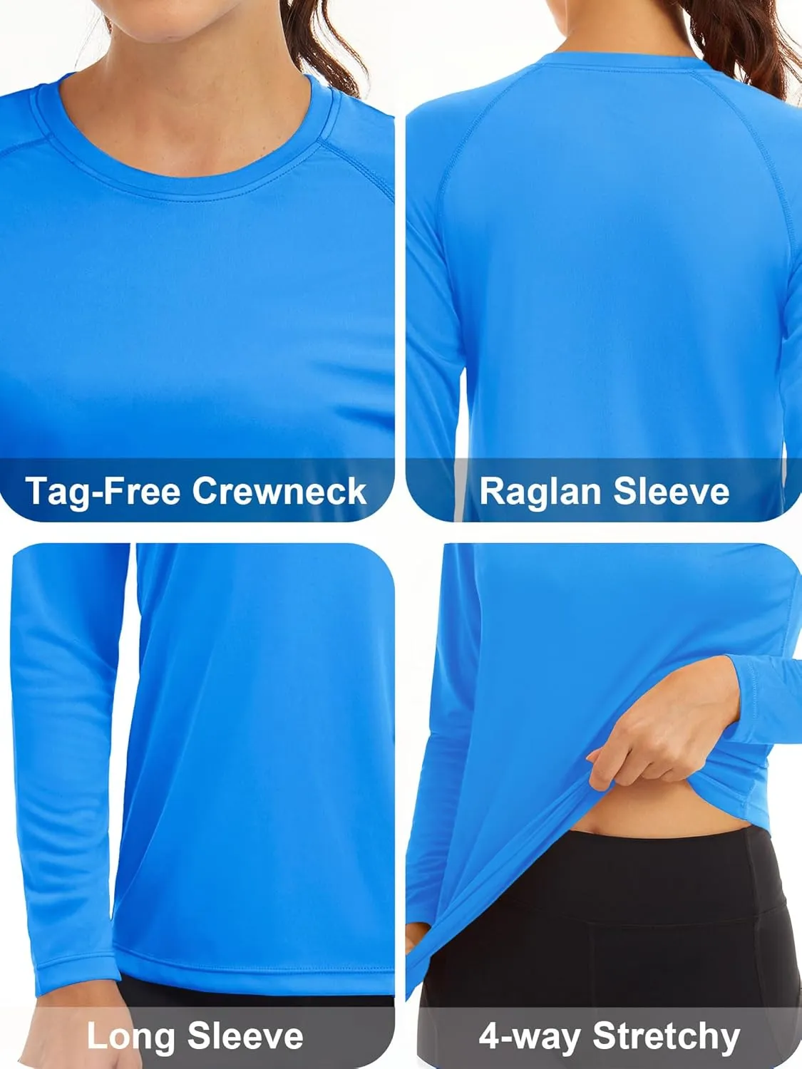 MAGCOMSEN Women's Long Sleeve Shirts UPF 50  Sun Protection Shirts for Hiking Fishing Workout Rash Guard