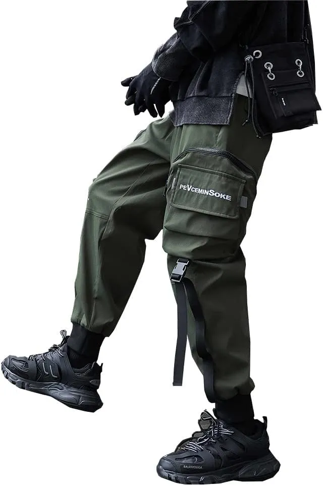 Men Slim Fit Cargo Techwear Pants