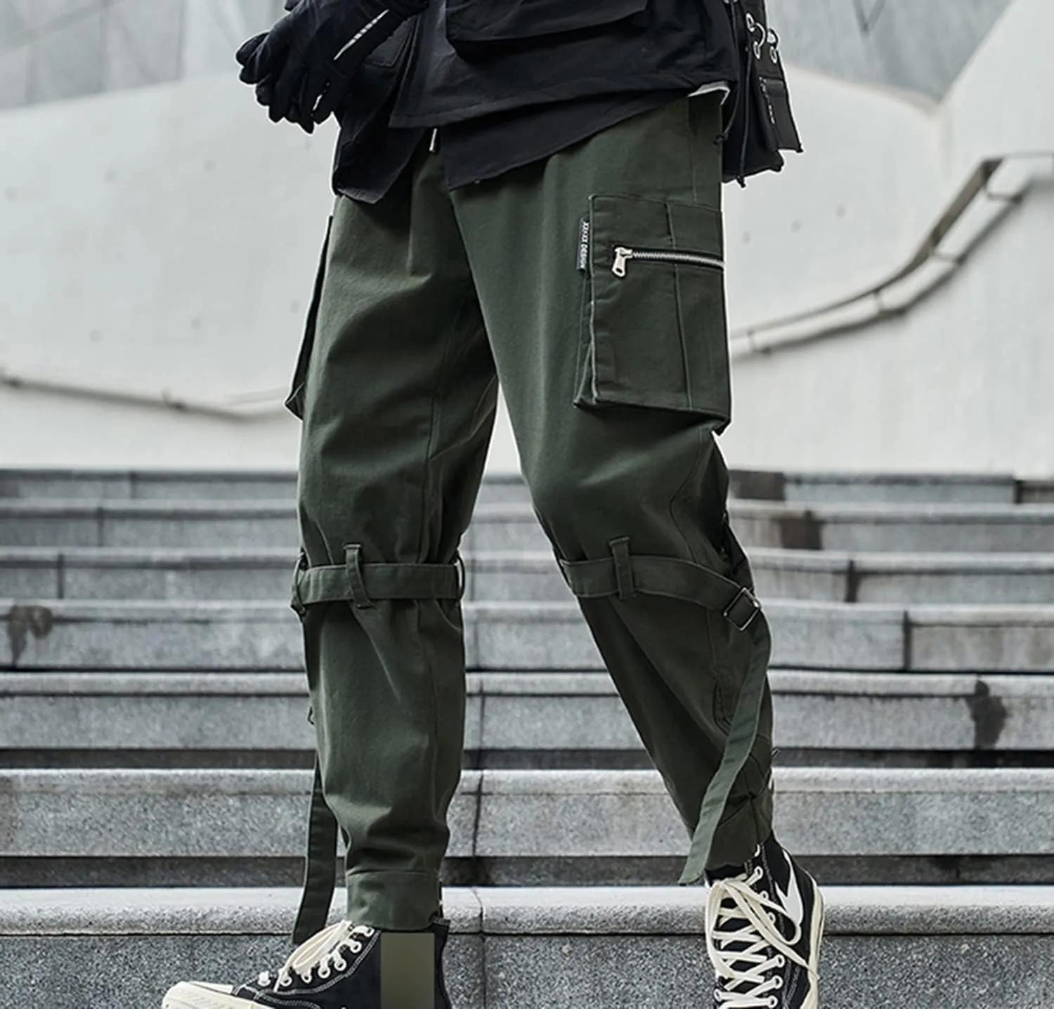 Men Slim Fit Cargo Techwear Pants