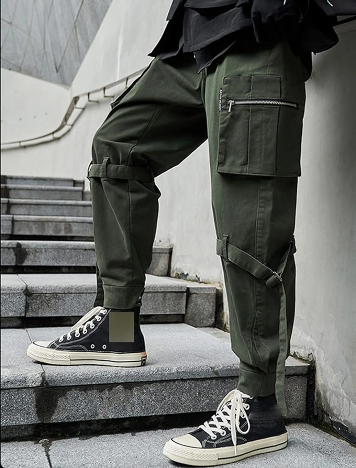Men Slim Fit Cargo Techwear Pants
