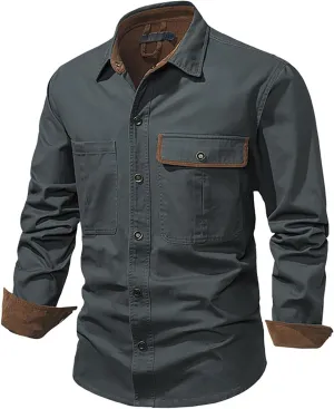 Mens 2023 Dress Shirts Long Sleeve Wrinkle-Resistant Casual Button Down Shirts Solid Formal Dress Shirts Business Top