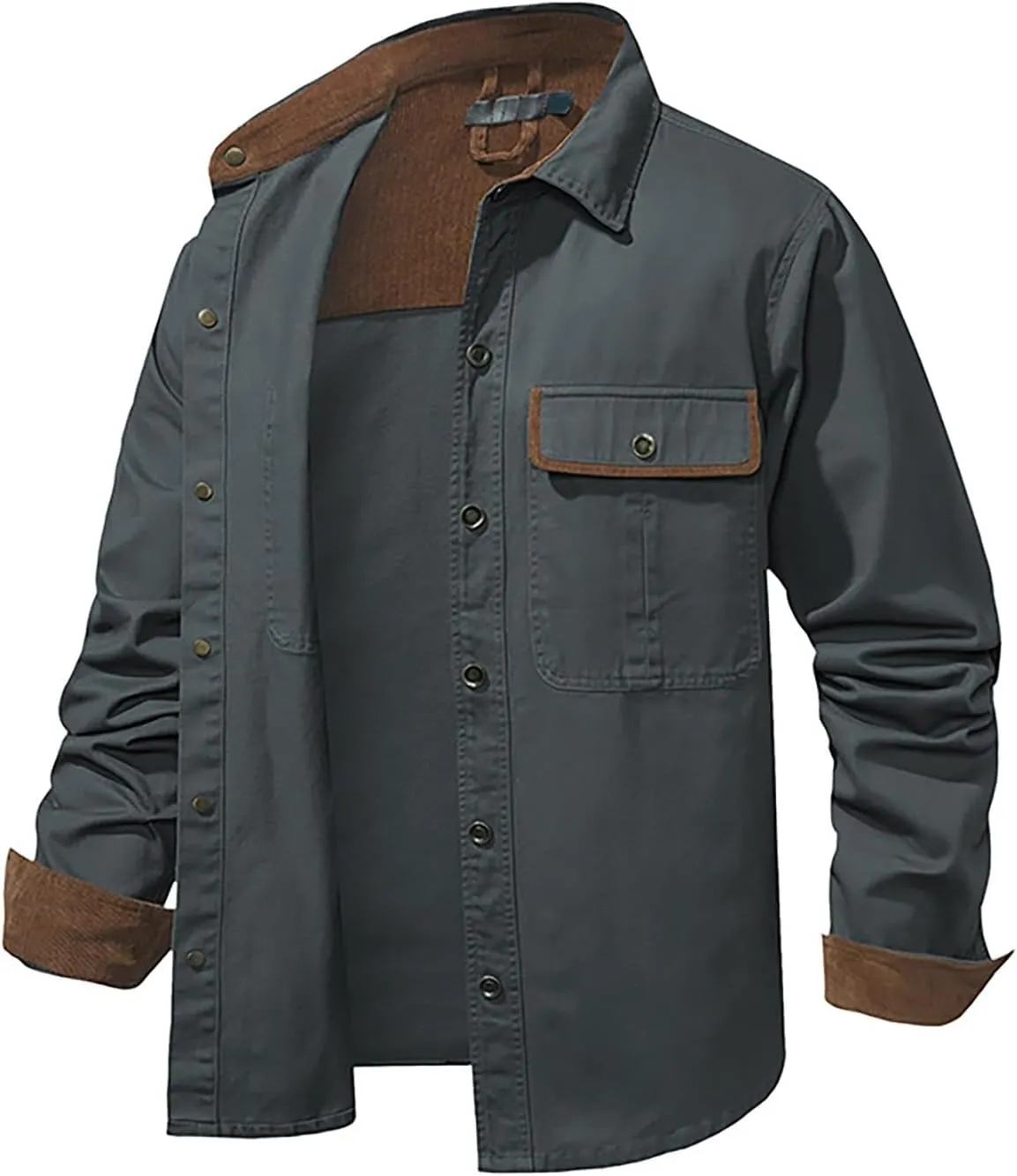 Mens 2023 Dress Shirts Long Sleeve Wrinkle-Resistant Casual Button Down Shirts Solid Formal Dress Shirts Business Top